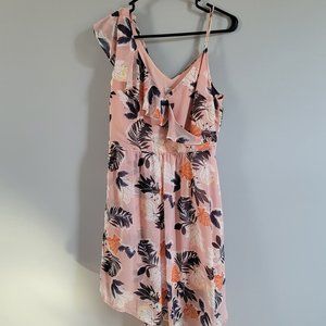 Asymmetrical floral dress